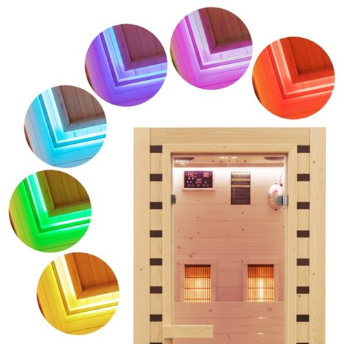 Sauna na podczerwień infrared sucha 2-osobowa 90x90 cm Tromso-1 230V zdjęcie 11