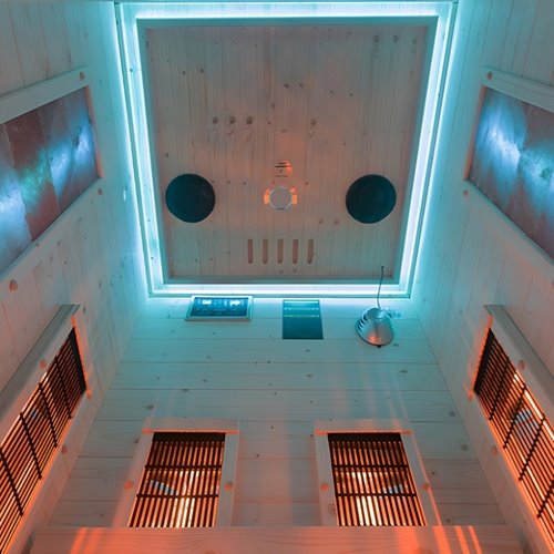 Sauna infrared z oświetleniem LED