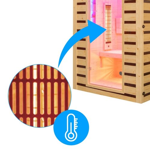 Sauna na podczerwień infrared sucha 3-osobowa 120x105 cm Tromso-2 230V zdjęcie 16
