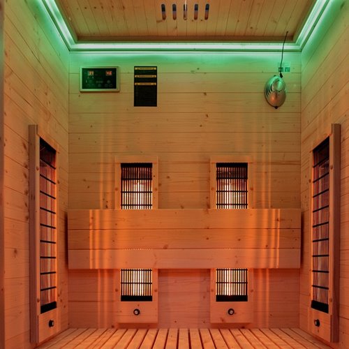Sauna na podczerwień infrared sucha 3-osobowa 120x105 cm Tromso-2 230V zdjęcie 18