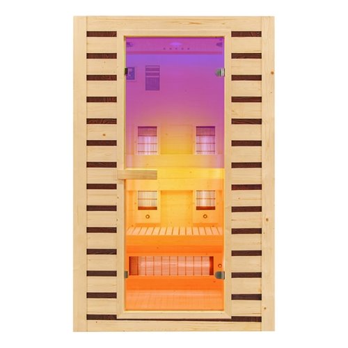 Sauna na podczerwień infrared sucha 3-osobowa 120x105 cm Tromso-2 230V zdjęcie 19