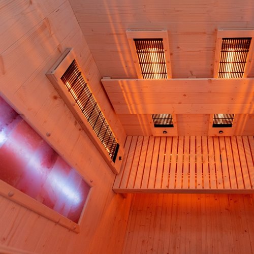 Sauna na podczerwień infrared sucha 3-osobowa 120x105 cm Tromso-2 230V zdjęcie 24