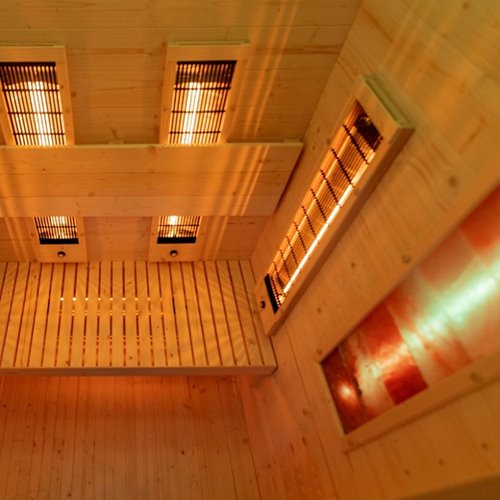 Sauna na podczerwień infrared sucha 3-osobowa 120x105 cm Tromso-2 230V zdjęcie 25
