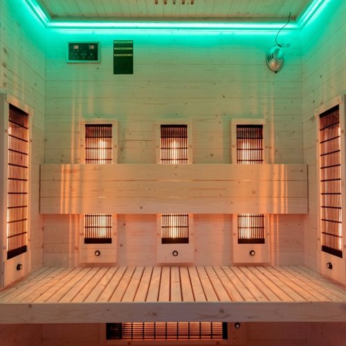 Sauna na podczerwień infrared sucha 4-osobowa 153x110 cm Tromso-3 230V zdjęcie 19
