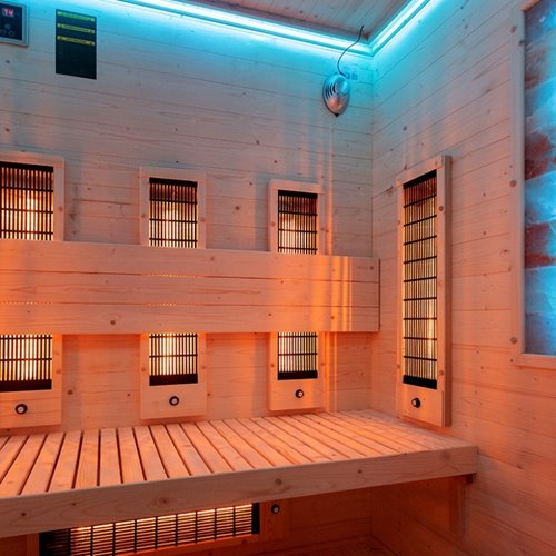 Sauna na podczerwień infrared sucha 4-osobowa 153x110 cm Tromso-3 230V zdjęcie 21