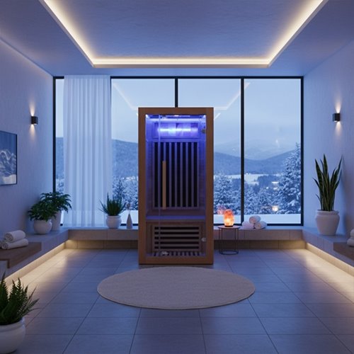 Sauna na podczerwień sucha 2-osobowa 90x90 cm ALTA1-CRB Infrared zdjęcie 4