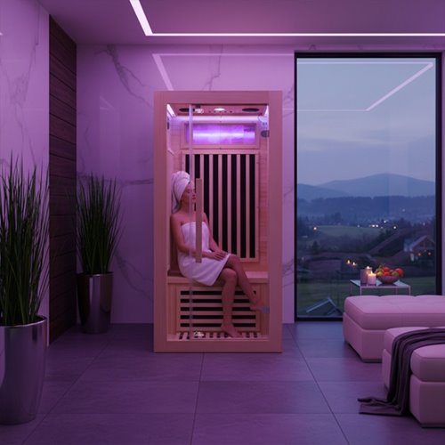 Sauna na podczerwień sucha 2-osobowa 90x90 cm ALTA1-CRB Infrared zdjęcie 6