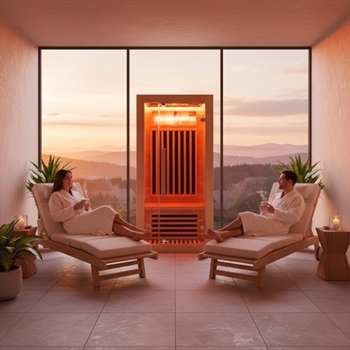 Sauna na podczerwień sucha 2-osobowa 90x90 cm ALTA1-CRB Infrared zdjęcie 10