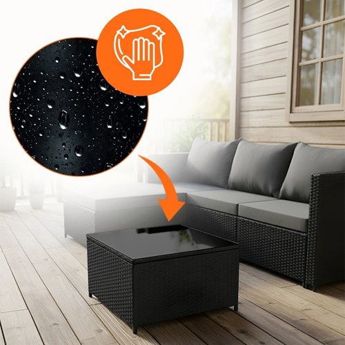 Meble ogrodowe technorattan sofa, stół, dostawka zestaw Volta zdjęcie 8