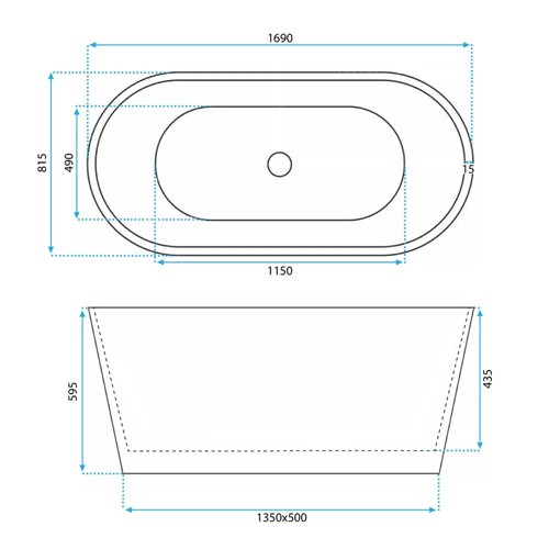 Wanna wolnostojąca owalna 170 cm Gaja Rea zdjęcie 7