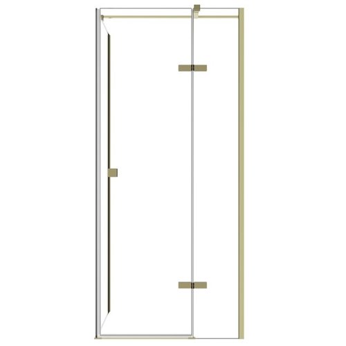 Złota kwadratowa kabina prysznicowa 90x90 prawa Pixa Gold Besco