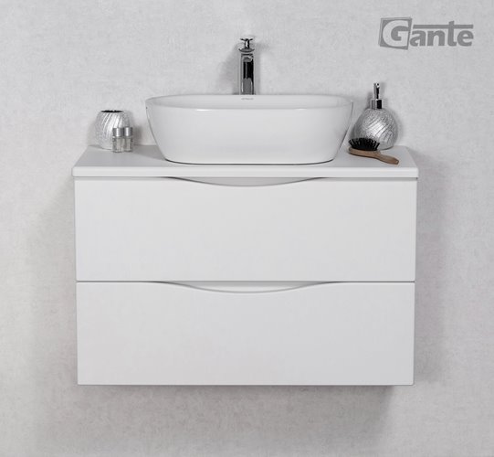 Szafka łazienkowa wisząca ONDA 80 cm biała z umywalką Gante