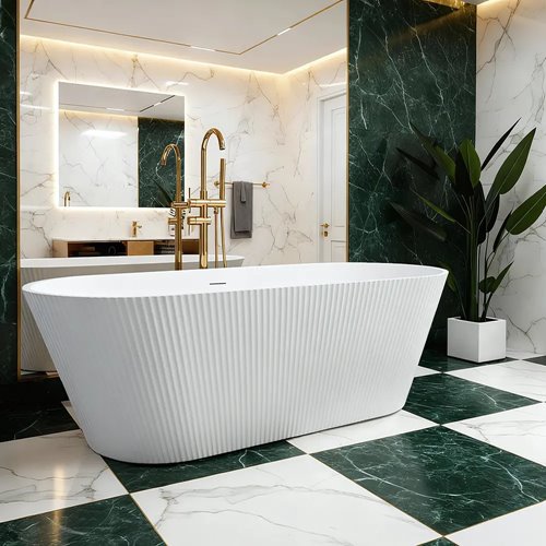 Wanna wolnostojąca ryflowana owalna 170 cm Ofelia Rea zdjęcie 5