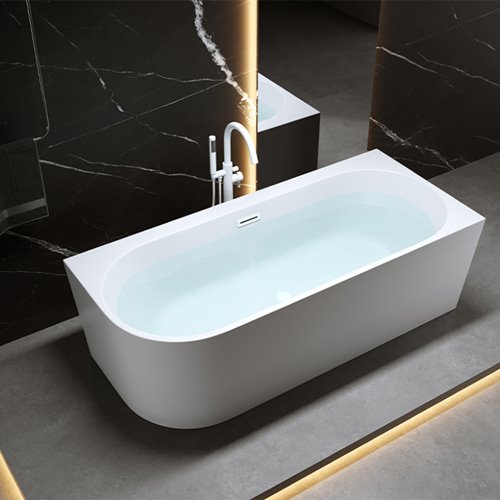 Wanna przyścienna biały przelew oraz korek narożna prawa 150 cm Mera Hydrosan