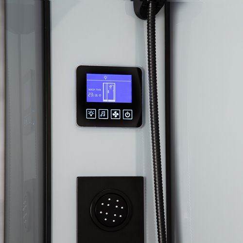 Kabina prysznicowa zabudowana z hydromasażem biała 90x90 Orion Black Kerra