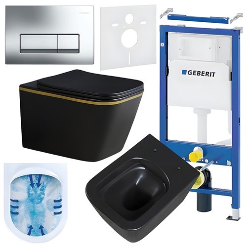 Zestaw podtynkowy stelaż GEBERIT DUOFIX + miska RAIN-MTB-GL-RIM-03 + przycisk DELTA 50 chrom