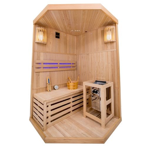 Sauna fińska 2-osobowa narożna 120x120 cm piec Harvia 3,5KW Bodo2