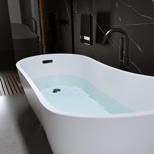 Wanna wolnostojąca czarny przelew oraz korek 170 cm Forte Hydrosan