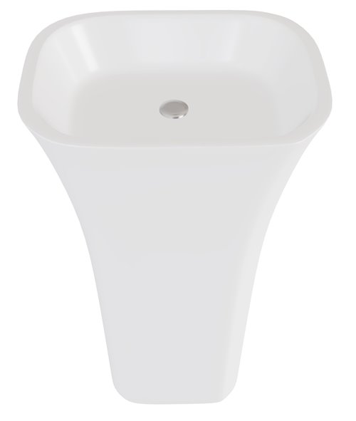 Umywalka wolnostojąca z konglomeratu biały połysk Assos Besco UMD-A-WO