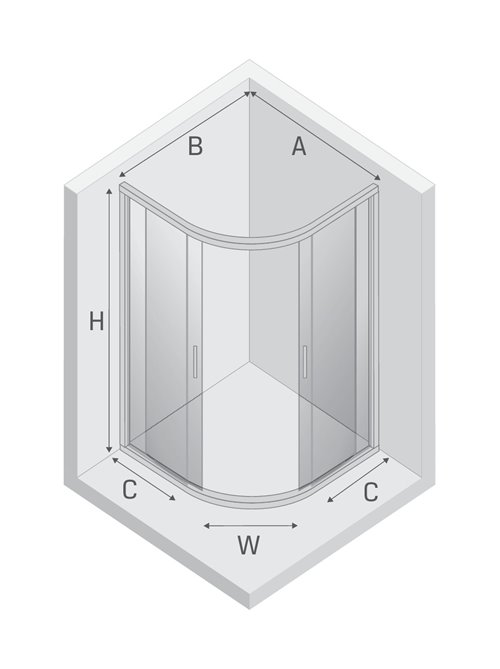 Kabina półokrągła 90x90 K-0576 New Praktic New Trendy