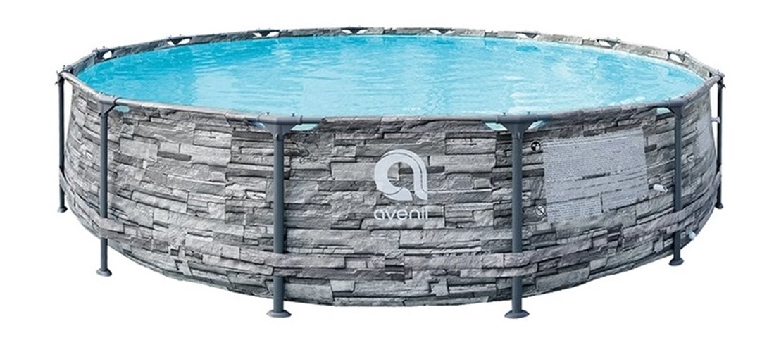 Duży basen ogrodowy stelażowy prostokątny Avenli Brick średnica 457 cm