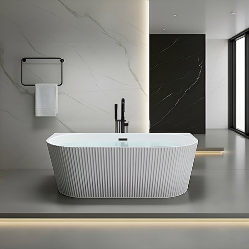 Wanna wolnostojąca przyścienna korek czarny 170 cm Carlo Led Hydrosan