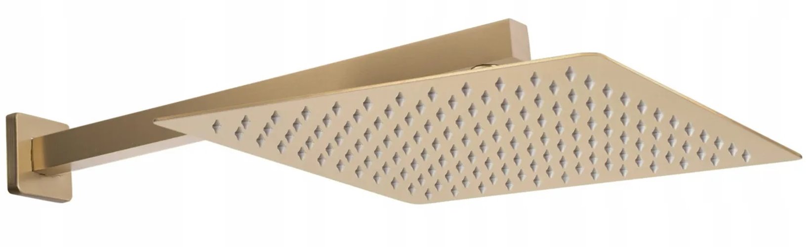 Złoty szczotkowany zestaw prysznicowy podtynkowy z termostatem Fenix Davis Rea