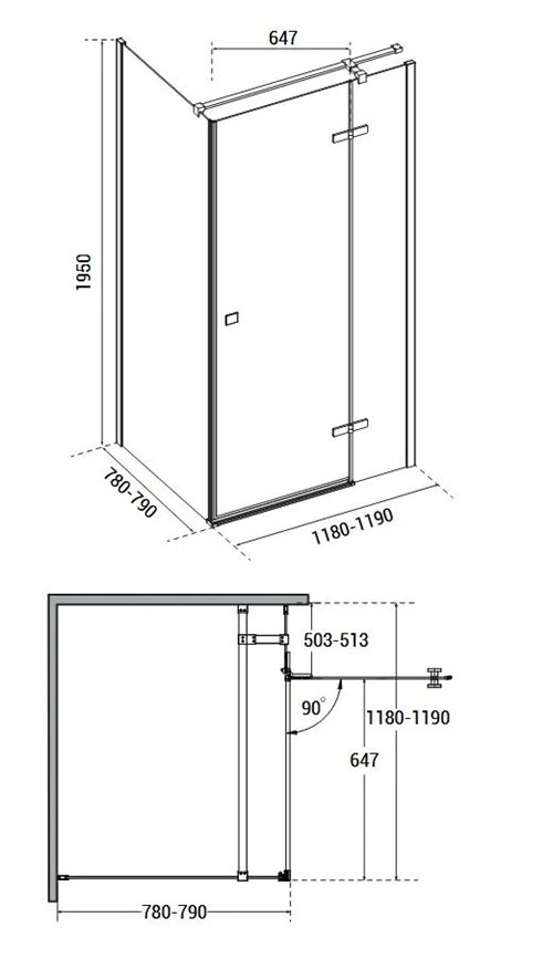 Stal szczotkowana prostokątna kabina prysznicowa 120x80 prawa Pixa Besco PPP128-195GR zdjęcie 8