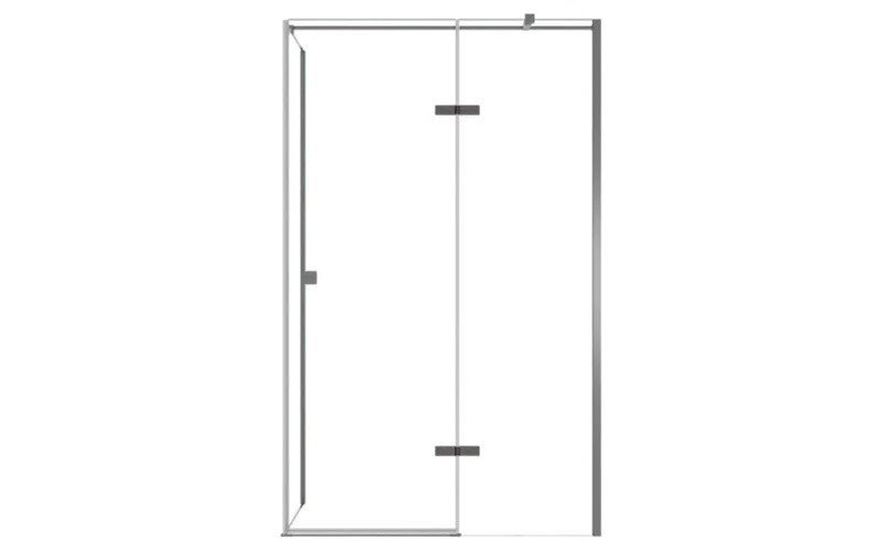 Stal szczotkowana prostokątna kabina prysznicowa 120x90 prawa Pixa Besco PPP129-195GR zdjęcie 7