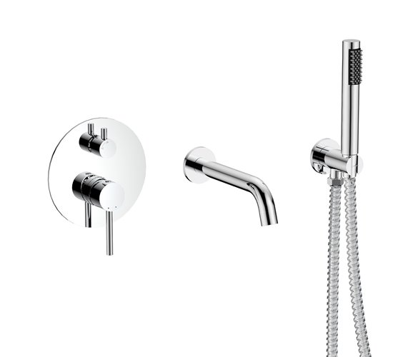 Bateria wannowa ścienna podtynkowa chrom Veo Besco BW-VSP-CH