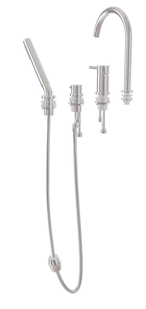 Bateria wannowa 4-otworowa chrom Illusion Besco BW-I4-CH