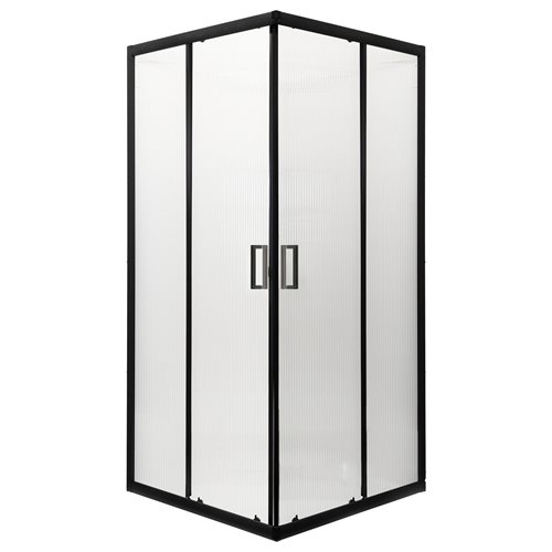Czarna kabina prysznicowa kwadratowa ryflowane szkło 80x80 Soho BL Solo Kerra