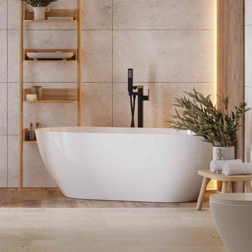 Wanna akrylowa, wolnostojąca Reno Corsan 170 cm korek klik-klak chrom