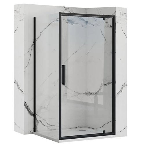 Czarna kabina prysznicowa, narożna 70x90 Rapid Swing Rea