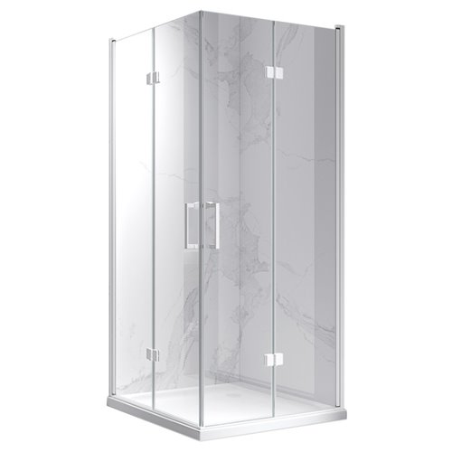 Biała kabina prysznicowa kwadratowa drzwi składane 80x80 KZ08B