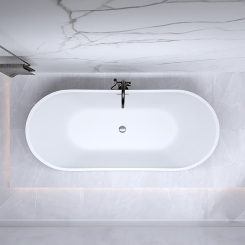 Wanna wolnostojąca czarno biała 160 cm Rica Hydrosan