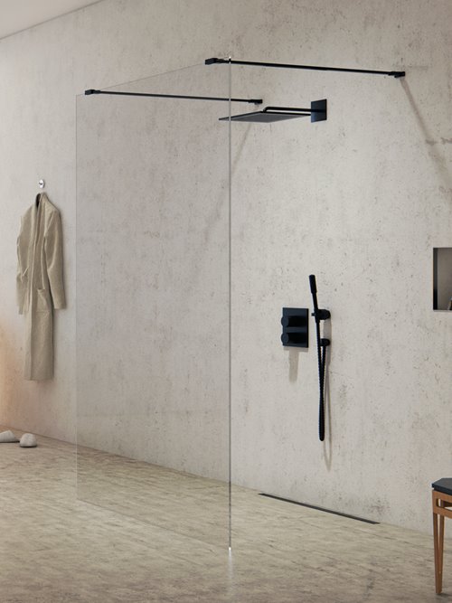 Czarna ścianka prysznicowa 130 cm EXK-0086 New Modus Black New Trendy