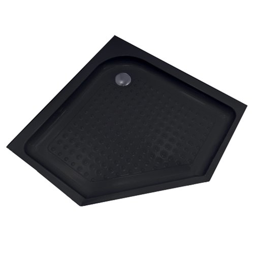 Czarny brodzik prysznicowy pięciokątny 80x80 SXL07A wysokość 15 cm