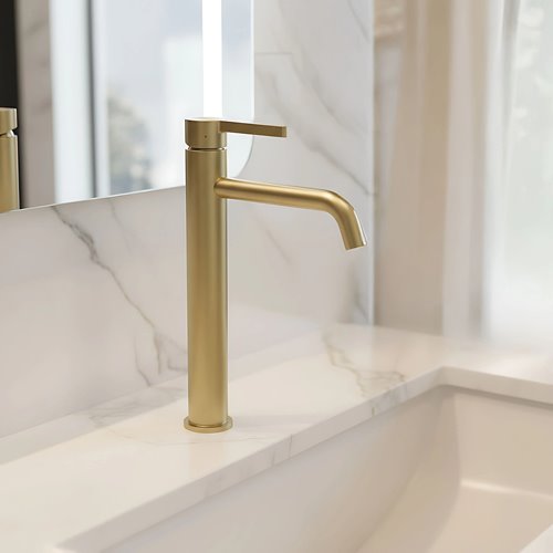 Bateria umywalkowa wysoka złoto szczotkowane Foster Rea