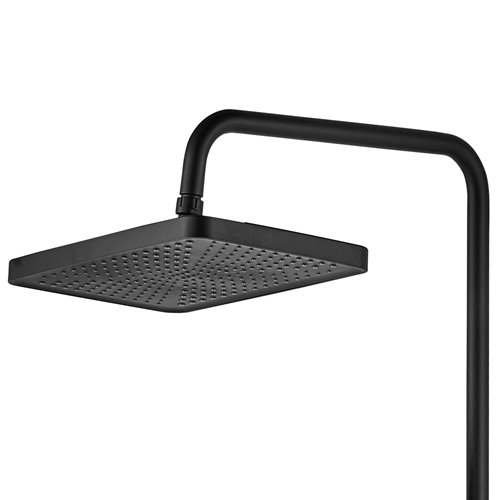 Czarny zestaw prysznicowy z wylewką Helix Rea