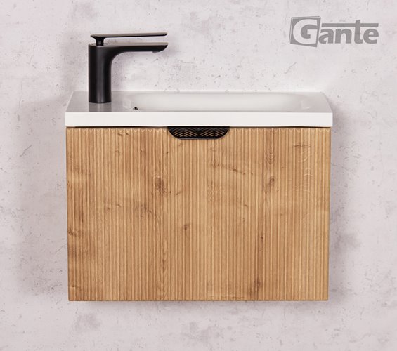 Szafka łazienkowa wisząca z umywalką dąb burlington 50 cm Fresco Gante