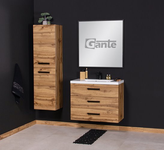 Szafka wisząca z umywalką 80 cm kolor dąb naturalny 39/3 seria Fokus Loft Gante