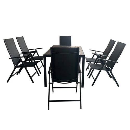 Zestaw mebli ogrodowych metalowych stół i krzesła Vera kolor czarny