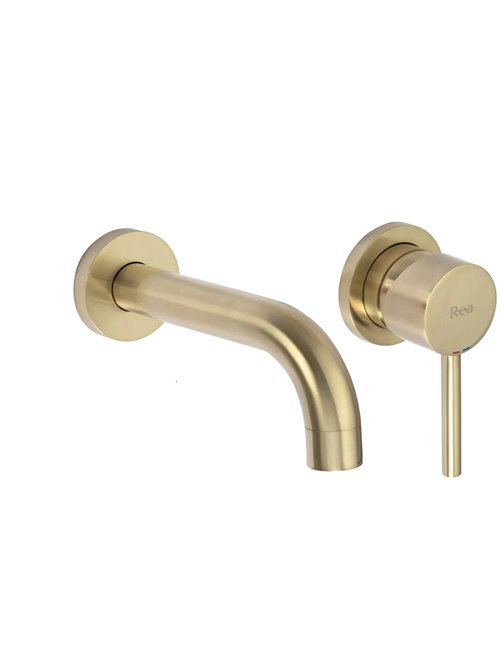 Bateria umywalkowa podtynkowa box Rea Lungo złoto szczotkowane