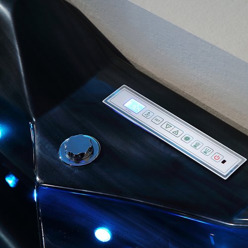 Czarna wanna z hydromasażem narożna 155x155 cm Eos 932 Hydrosan