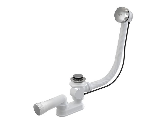 Syfon wannowy automatyczny z przelewem chrom S-0021