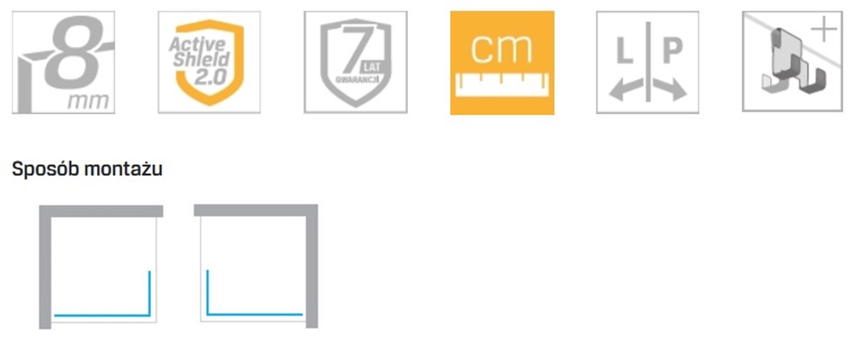 Kabina prysznicowa 130 cm element boczny 50 cm EXK-0021/EXK-0054 New Modus New Trendy