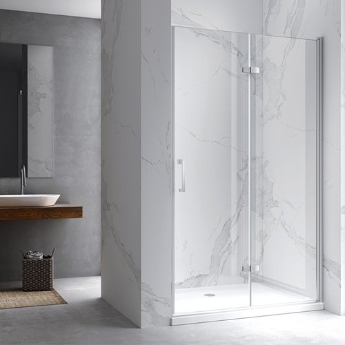 Chromowane drzwi prysznicowe składane do wnęki 80 cm ZES-KZ21B-80