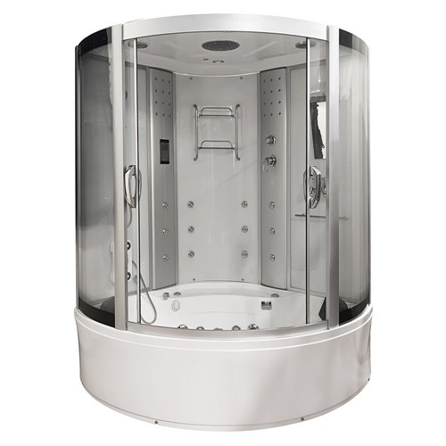 Duża kabino wanna Spa z hydromasażem białe ściany 150x150 cm MO-08150B
