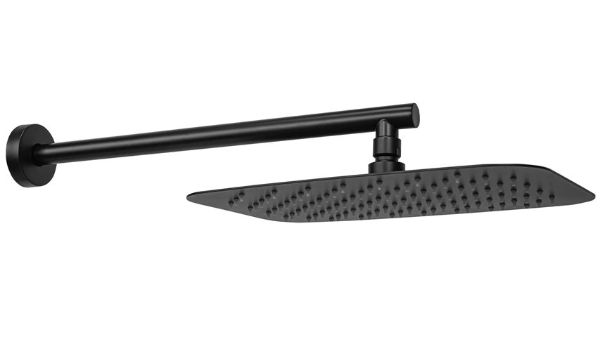 Czarny zestaw prysznicowy podtynkowy Oval Rea